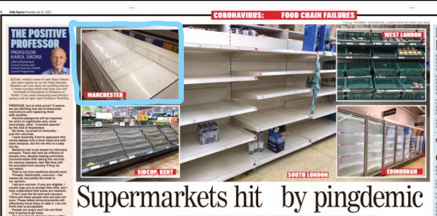 Empty Supermarket shelves